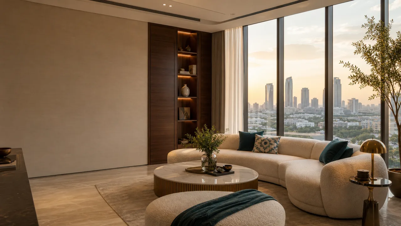 Guest-ready contemporary apartment overlooking modern Tashkent